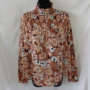 Melloday Floral Long Sleeve Blouse